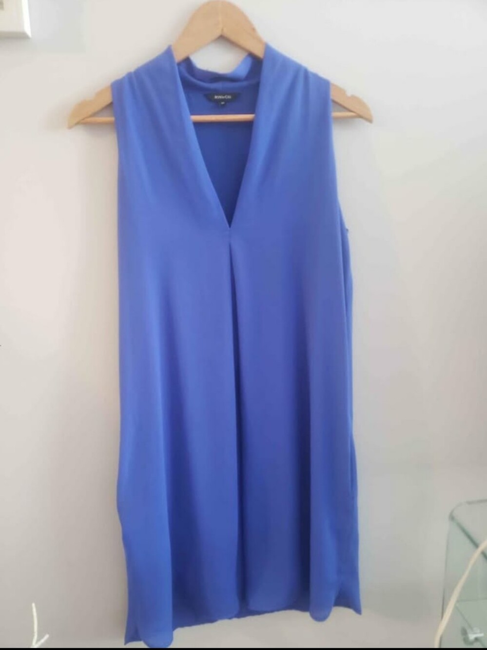 RW&CO. Cobalt Blue Sleeveless V-Neck Mini Dress